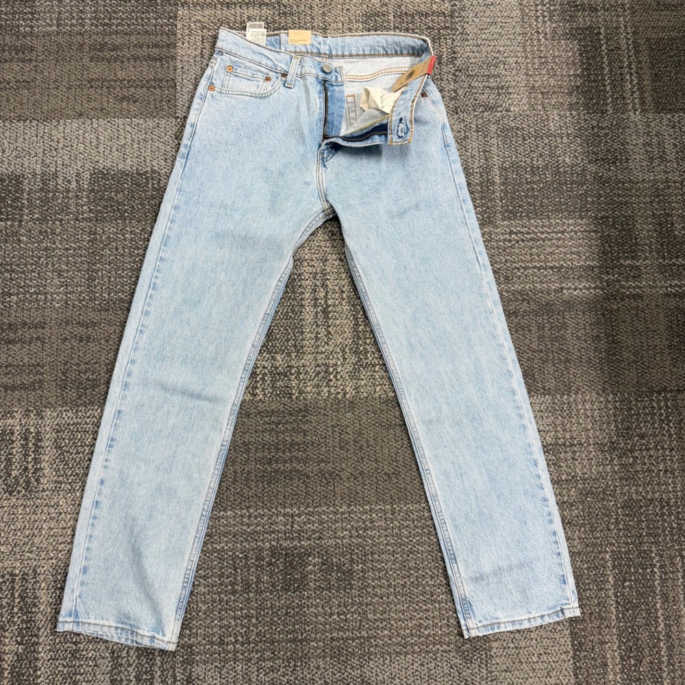 Levi's 505 Regular Jeans Mens 30x30 Light Wash Straight Leg Denim Zip Fly